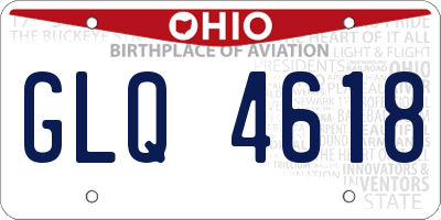 OH license plate GLQ4618