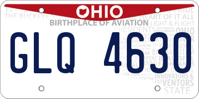 OH license plate GLQ4630