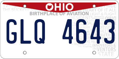 OH license plate GLQ4643