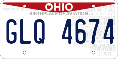 OH license plate GLQ4674