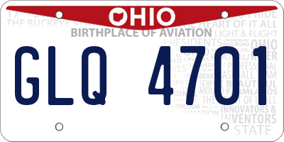 OH license plate GLQ4701