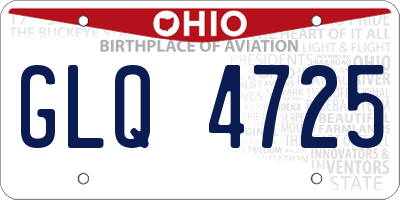 OH license plate GLQ4725