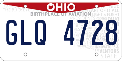 OH license plate GLQ4728