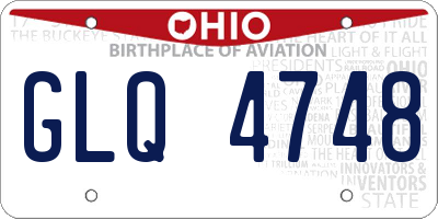 OH license plate GLQ4748