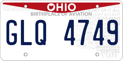 OH license plate GLQ4749