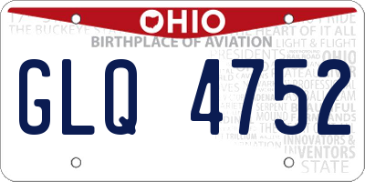 OH license plate GLQ4752