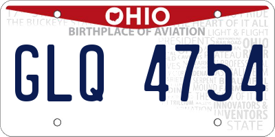 OH license plate GLQ4754