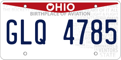 OH license plate GLQ4785