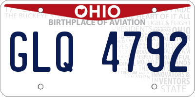 OH license plate GLQ4792