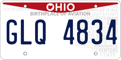 OH license plate GLQ4834