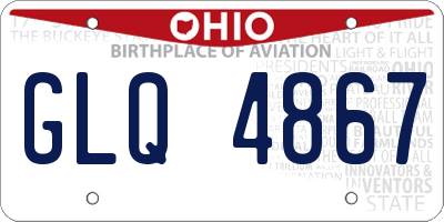 OH license plate GLQ4867