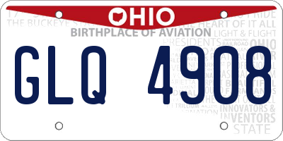 OH license plate GLQ4908