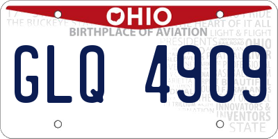 OH license plate GLQ4909
