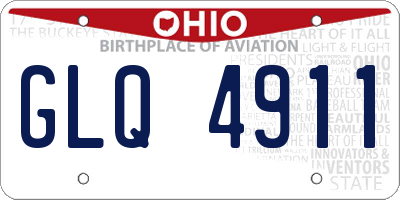 OH license plate GLQ4911