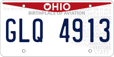 OH license plate GLQ4913