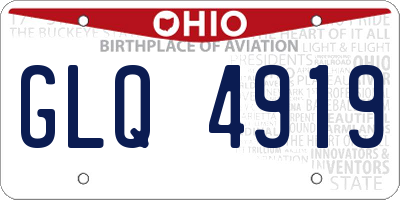 OH license plate GLQ4919