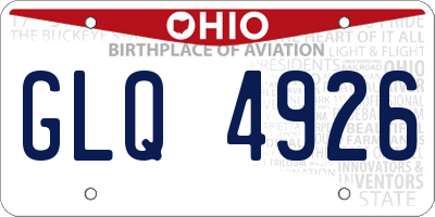 OH license plate GLQ4926