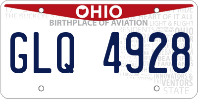 OH license plate GLQ4928