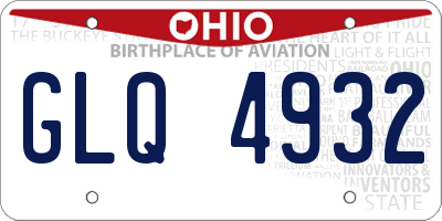 OH license plate GLQ4932