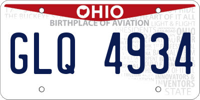 OH license plate GLQ4934