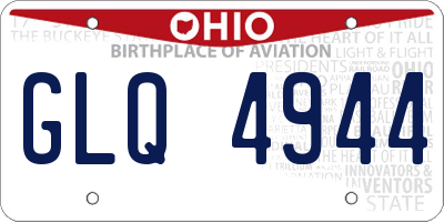 OH license plate GLQ4944