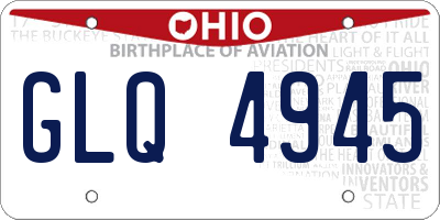 OH license plate GLQ4945