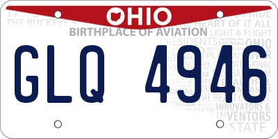 OH license plate GLQ4946