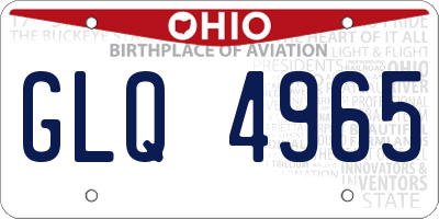 OH license plate GLQ4965