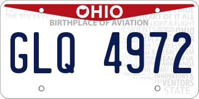 OH license plate GLQ4972