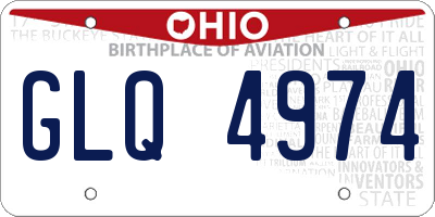 OH license plate GLQ4974