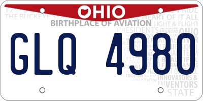OH license plate GLQ4980