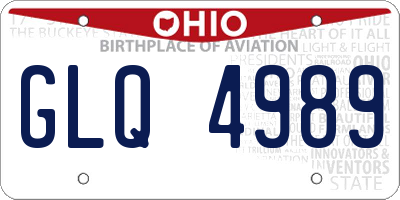OH license plate GLQ4989