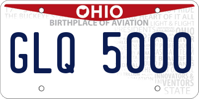 OH license plate GLQ5000
