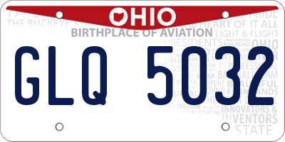 OH license plate GLQ5032