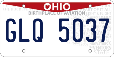 OH license plate GLQ5037