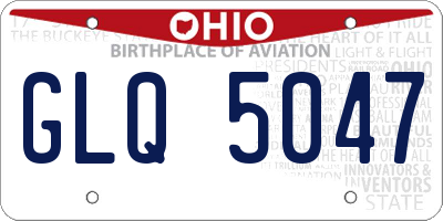 OH license plate GLQ5047