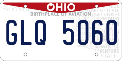 OH license plate GLQ5060
