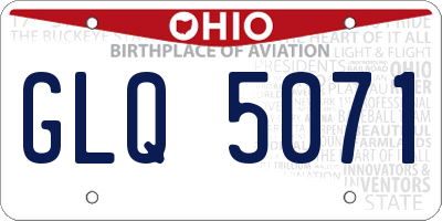 OH license plate GLQ5071