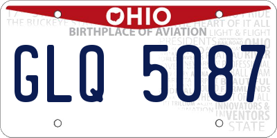 OH license plate GLQ5087