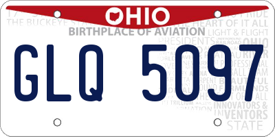 OH license plate GLQ5097