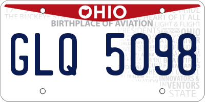 OH license plate GLQ5098