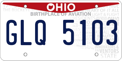 OH license plate GLQ5103
