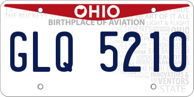 OH license plate GLQ5210