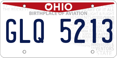 OH license plate GLQ5213