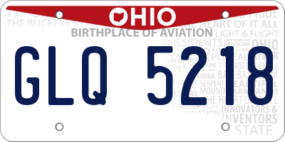 OH license plate GLQ5218