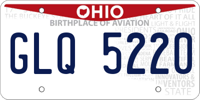 OH license plate GLQ5220
