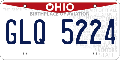 OH license plate GLQ5224
