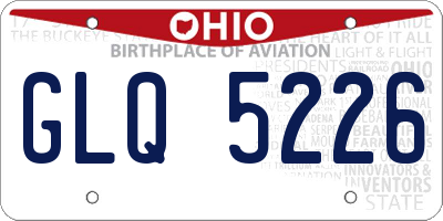 OH license plate GLQ5226