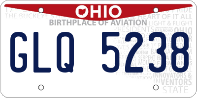 OH license plate GLQ5238