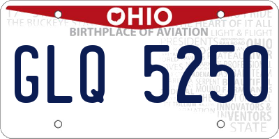 OH license plate GLQ5250